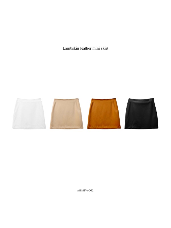 Lambskin leather mini skirt  램스킨 레더 미니스커트